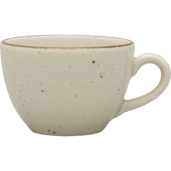 Obertasse, Serie Aida, cremefarben, braun gesprenkelt, 180 ml, 12 Stück