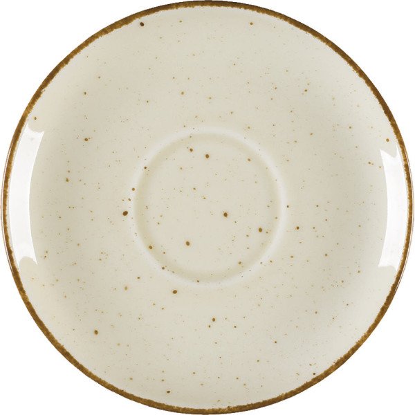 Untertasse, Serie Aida, cremefarben, braun gesprenkelt, Ø 145 mm, 12 Stück