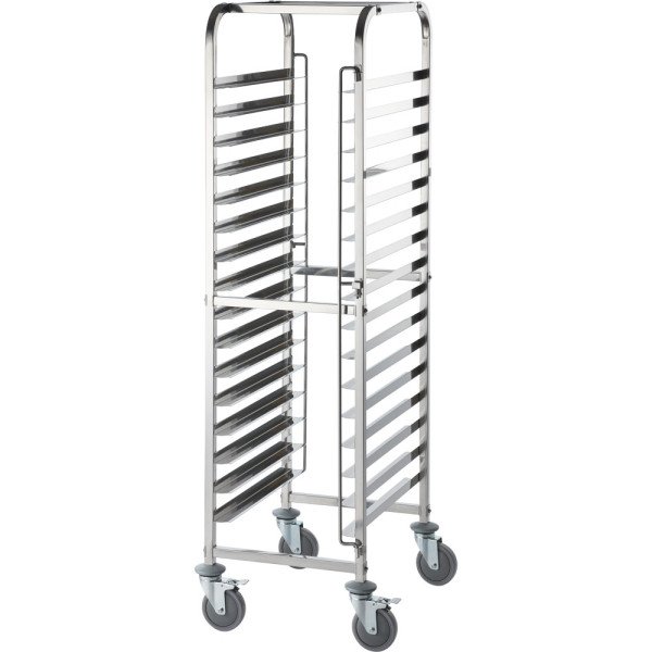 Stalgast Tablettwagen aus Edelstahl, passend für 16 x Tablett 600 x 400 mm, 470 x 620 x 1735 mm (BxTxH)