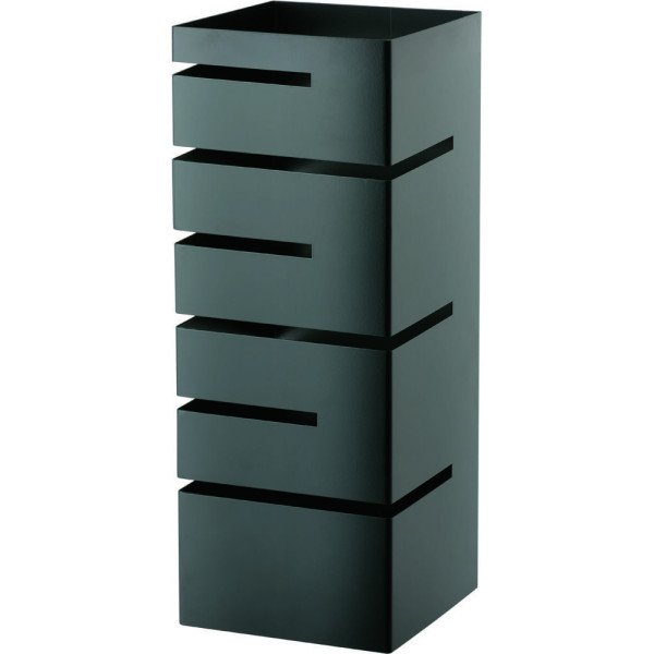 Edelstahl Buffet-Ständer niedrig, Einschübe winklig, 150x150x355 mm (BxTxH), schwarz