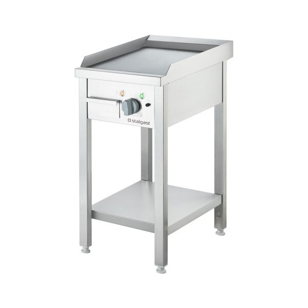 Stalgast Elektro-Griddleplatte als Standgerät - glatt, Unterbau offen, 400 x 700 x 850 mm (BxTxH)
