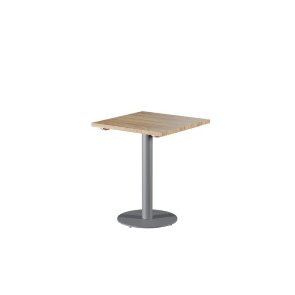 Tisch mit Holzplatte ALFA R Grau – Massivholz-Cafétisch mit Stahlgestell von Mextra