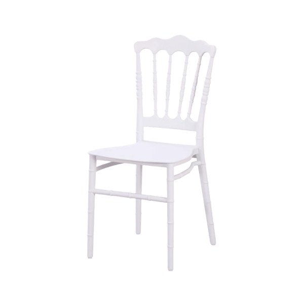 Hochzeitsstuhl CHIAVARI NAPOLEON SIMPLE weiß – elegant & robust für Events