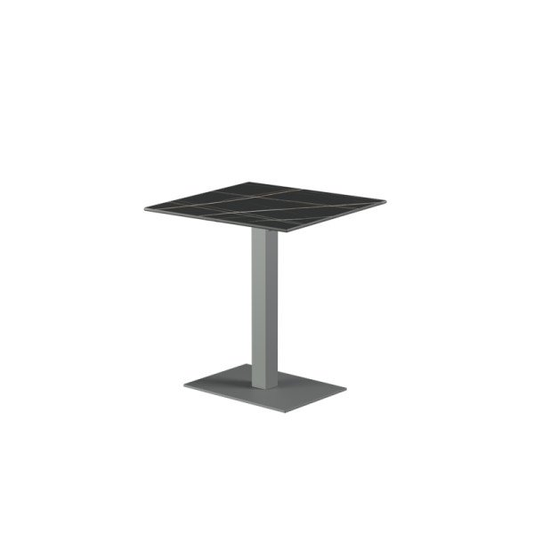 Biergartentisch ALFA 40x55 Grau mit Quarz-Sintersteinplatte – robust & wetterfest