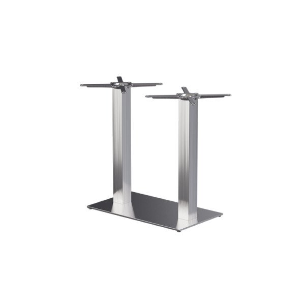 Tischbasis SIGMA DUO – Stabile Doppel-Säule für große Cafétische aus Edelstahl