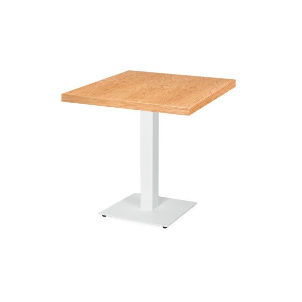Bistrotisch ALFA S weiss mit furnierten Platten – robust & wetterbeständig für HoReCa-Bereich