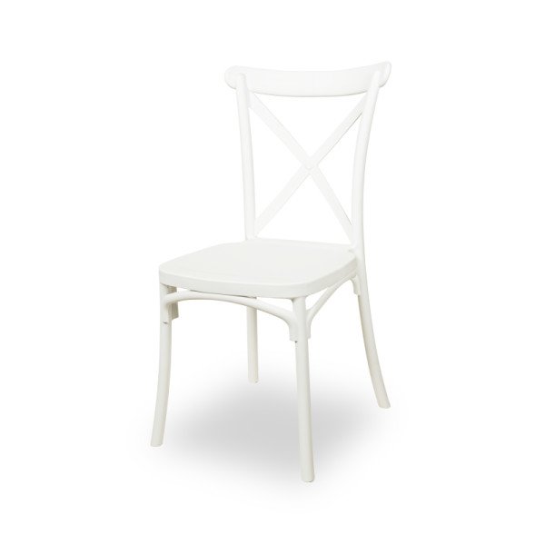 Hochzeitsstuhl CHIAVARI FIORINI weiß – eleganter. wetterfester Polypropylen-Stuhl für Events