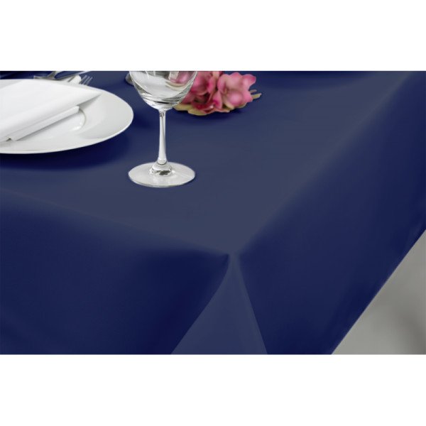 Tischdecke TB-100 240x140 cm marineblau – glatte Panama Stretch Tischdecke