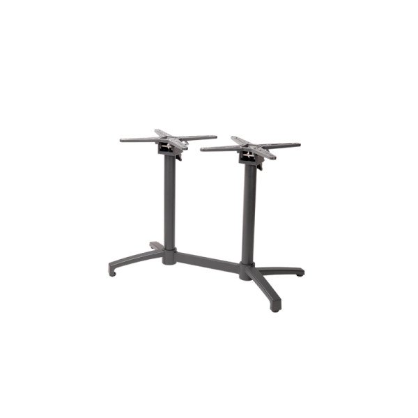 Tischgestell CROSS COMFORT DUO grau – stabiler Aluminium-Tischfuß mit Faltmechanismus
