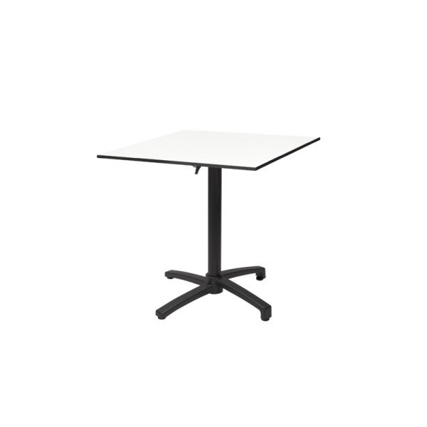 Biergartentisch CROSS COMFORT 69x69 cm Weiß mit HPL-Platte – Stabil & Wetterbeständig