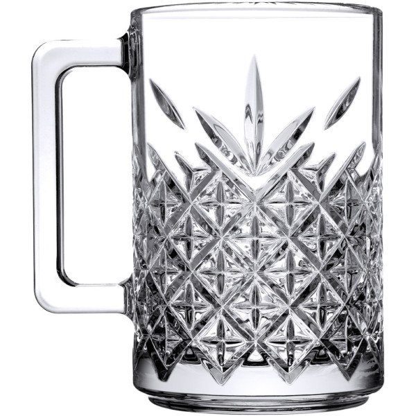 Bierglas/Henkelbecher aus Glas, Serie Timeless, 310 ml, 2 Stück