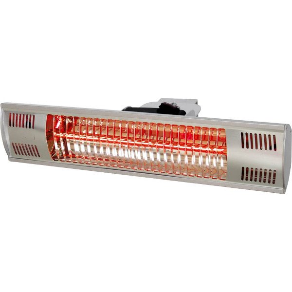 Elektrischer Heizstrahler, hängend, für Wand- oder Deckenmontage, Abmessung 455 x 90 x 100 mm (BxTxH)