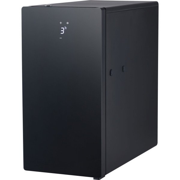 Milchkühlschrank, schwarz, mit Temperaturanzeige, 240x470x472 mm (BxTxH), 0,065 kW