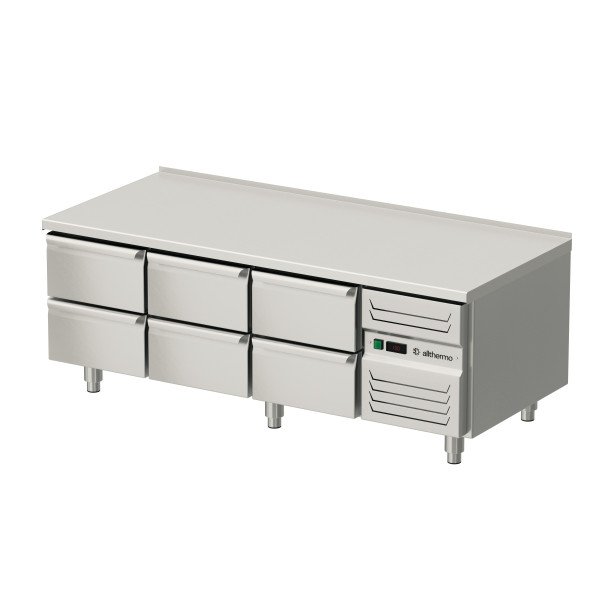 Unterbaukühltisch mit sechs Schubladen GN 1/1, 1600x700x600 mm (BxTxH)