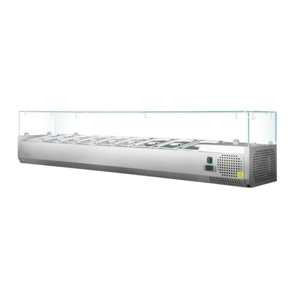 Kühlaufsatzvitrine GN 1/3. 140 x 40. Glasaufsatz