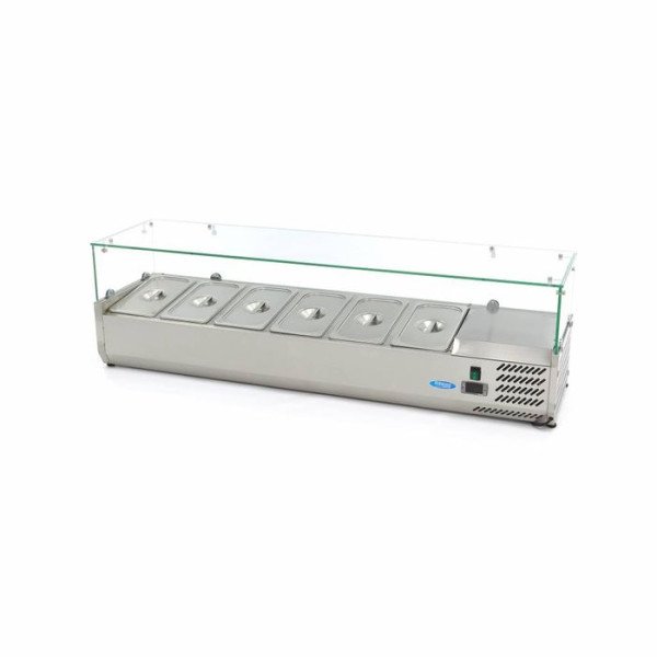 Gastro Aufsatzkühlvitrine - 150 cm - Passt 6 x 1/3 GN