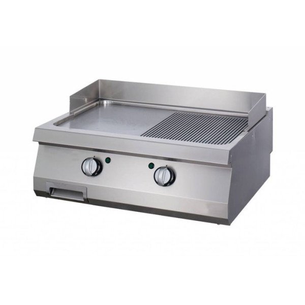 Gastro Heavy Duty Grillplatte - Halb Gerillte Chrom - Doppeleinheit - 70 cm Tief - Gas