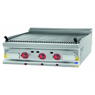 Gas lava stone grill - 21.2 kW - Tilting grill grate