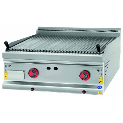 Gas lava stone grill - 14.5 kW - Tilting grill grate