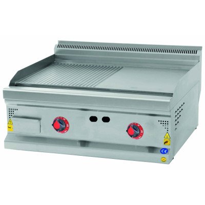 Piastra a gas - 14,5 kW - Liscia & Rigata