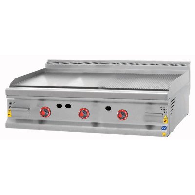 Piastra a gas - 21,2 kW - Liscia & Rigata