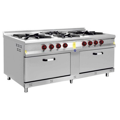 Fornello a gas - 51,74 kW - 4 fornelli - inclusi 2 forni a gas - 15,68 kW