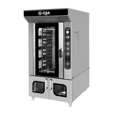 Forno ad aria calda rotante per panetteria elettrico - Manuale - 10x EN 60x40 - con armadio di lievitazione