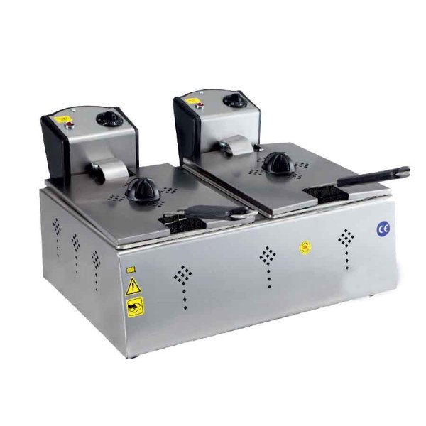 Electric table-top double deep fryer - 8+8 liters - 5 kW