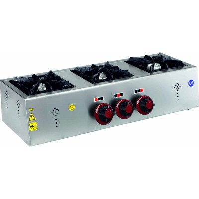 Fornello a gas - 12,09 kW - 3 fuochi