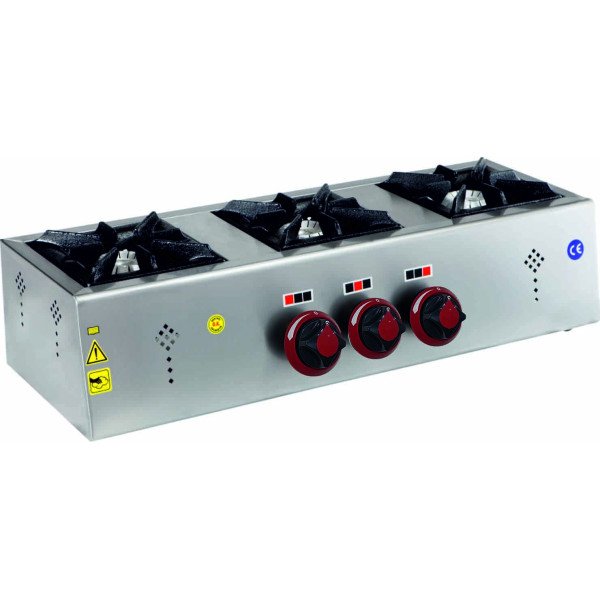 Fornello a gas - 12,09 kW - 3 fuochi