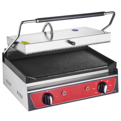 Piastra Grill - 1,3 kW - Griglia superiore e inferiore a coste