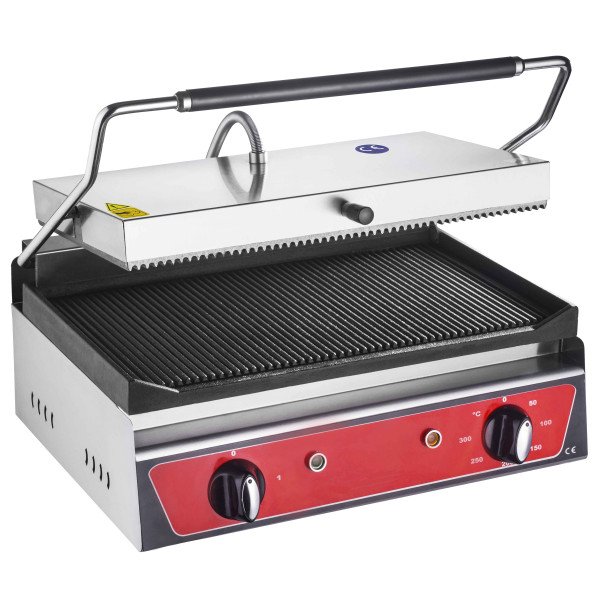 Piastra Grill - 1,3 kW - Griglia superiore e inferiore a coste