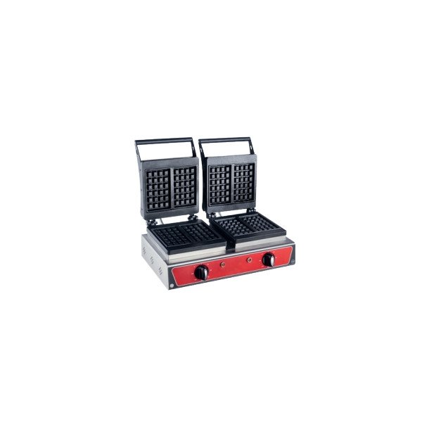 Waffeleisen - Brüsseler Waffeln - Doppelt - Backplatten aus Gusseisen