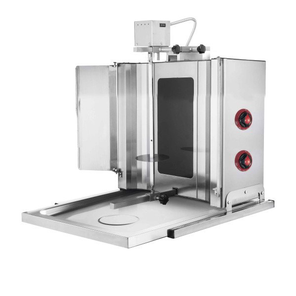 Elektro Gyros-/ Dönergrill - Beweglich - 2 Brenner - max. 30 kg - inkl. Flügeltüren