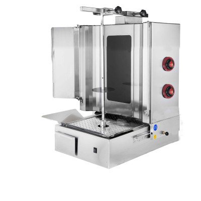 Griglia elettrica per gyros/döner - 2 bruciatori - max. 30 kg - con porte a battente