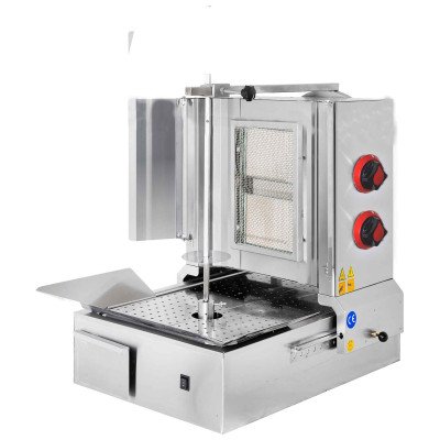 Griglia per Gyros/Doner a Gas - 2 Bruciatori - max. 30 kg - con Porte a Battente