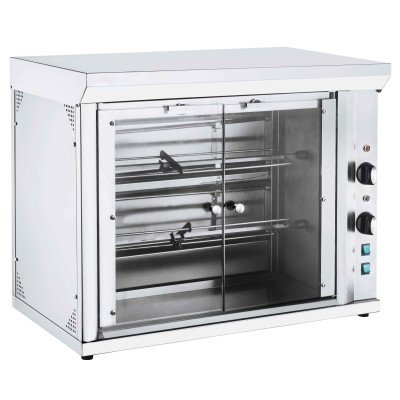 Elektro Hähnchengrill - 5 kW - mit 3 Spießen für bis zu 15 Hähnchen