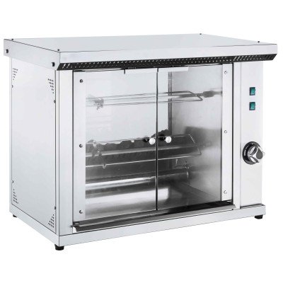 Griglia per Pollo a Gas - 5 kW - con 2 Spiedini per fino a 8 Polli