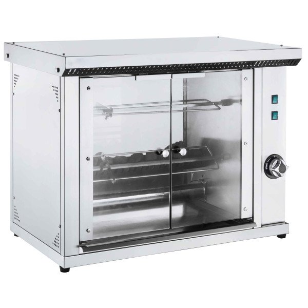 Griglia per Pollo a Gas - 5 kW - con 2 Spiedini per fino a 8 Polli