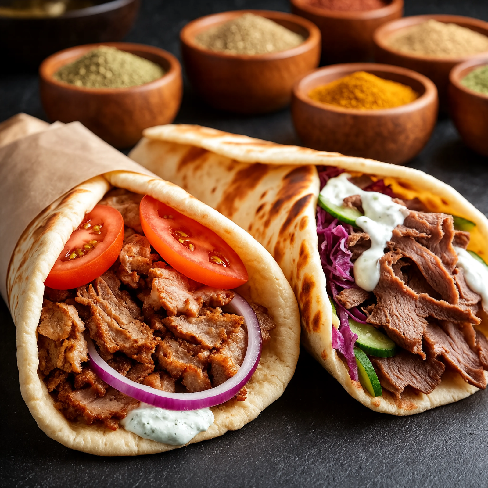 Gyros vs. Döner: Was ist der Unterschied? → Unterschiede in Zubereitung, Würzung und Fleischauswahl für die Speisekarte