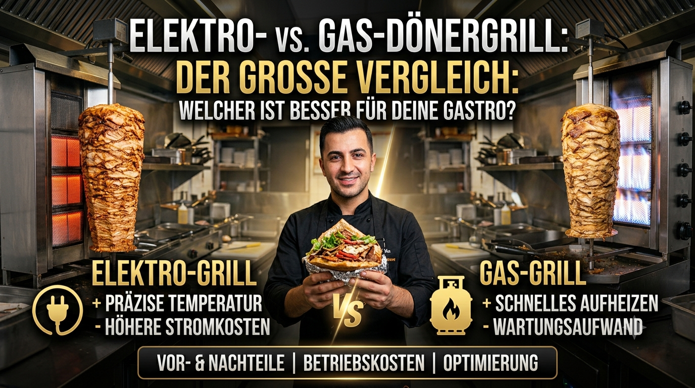 Elektro- vs. Gas-Dönergrill: Welcher ist besser für die Gastronomie? → Vergleich der Grilltypen für Imbiss, Restaurant und Catering